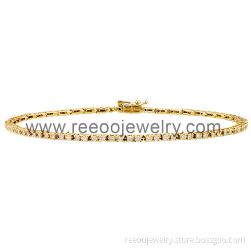 Europe Cute CZ Bracelet, Silver Gold Bracelet
